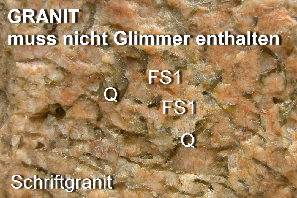 Granit ohne Glimmer (Schriftgranit)